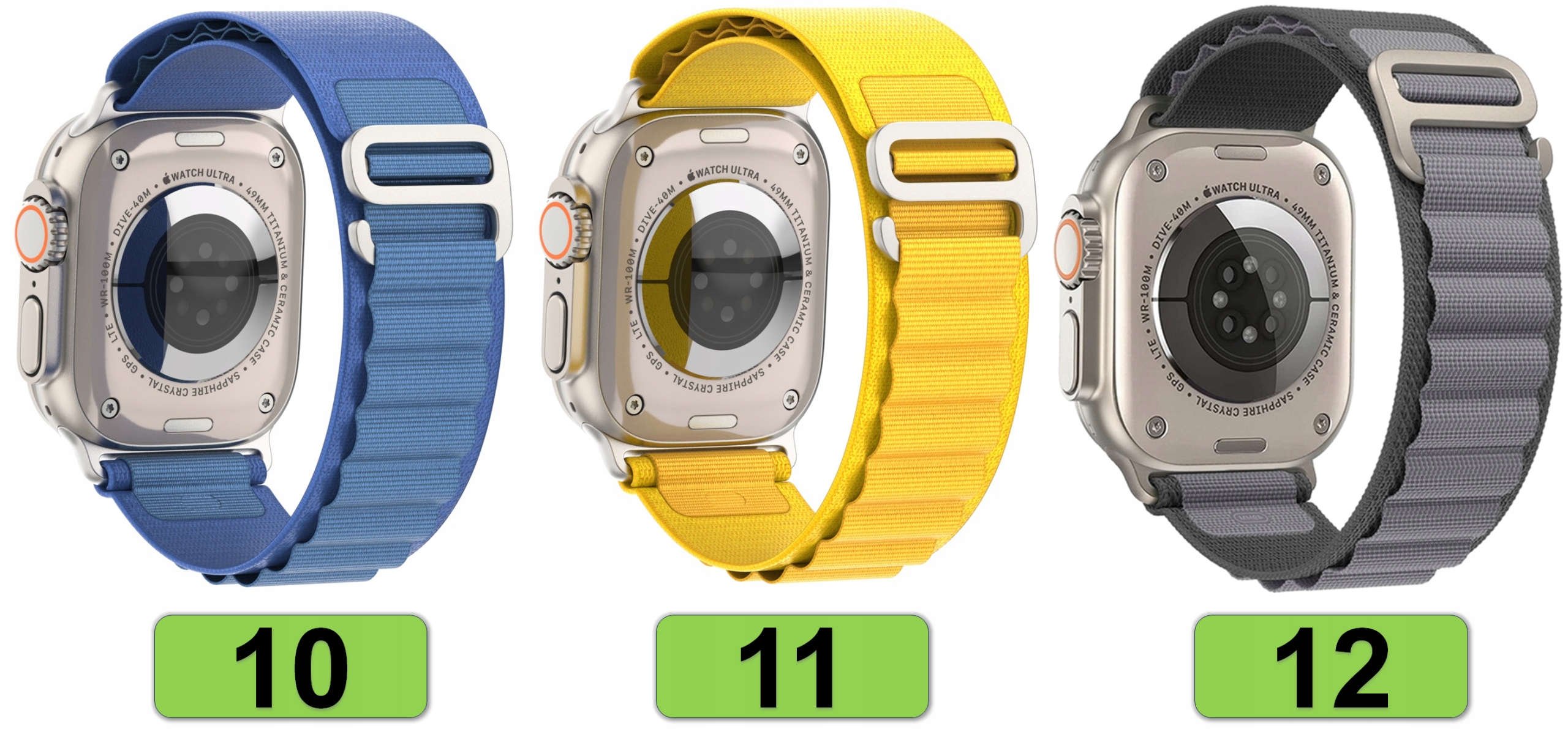 PASEK DO APPLE WATCH 2 3 4 5 6 7 8 9 10 SE 42MM 44MM 45MM 46MM 49MM 15 KOLR Materiał tkanina