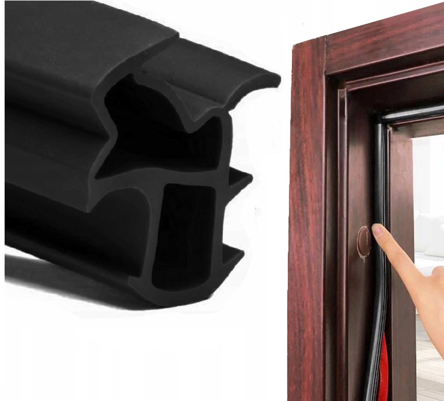 USZCZELKA OŚCIEŻNICY STALOWEJ DO DRZWI ZEWNĘTRZNYCH WIKĘD 6MB CZARNA