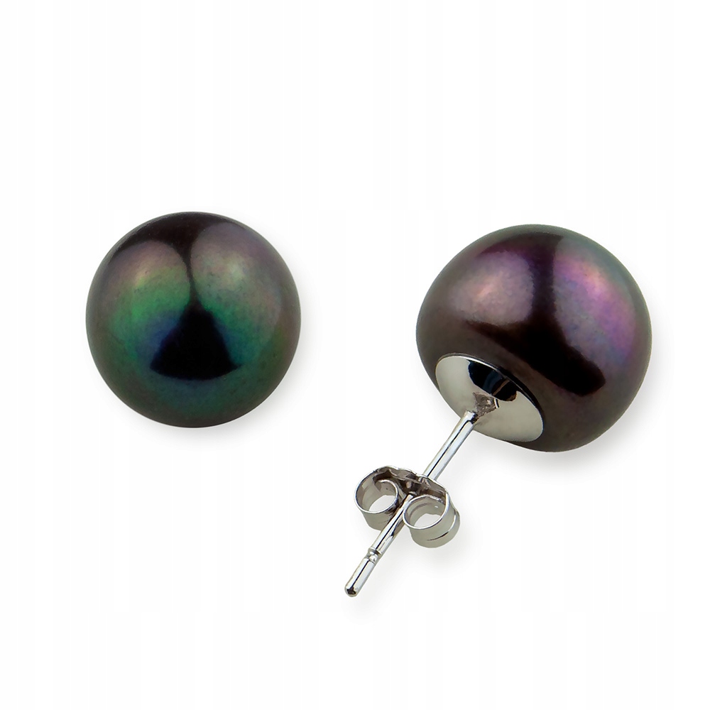 Puzetové Náušnice S Velkými Tmavými Perlami