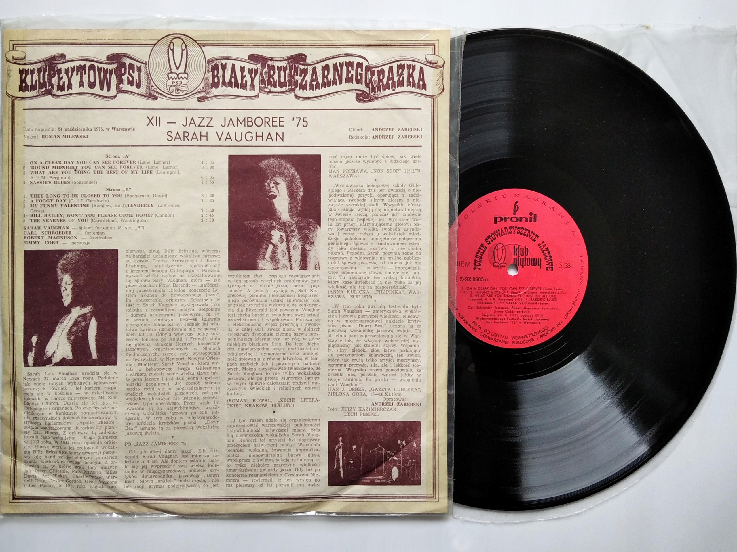 Lp: Sarah Vaughan 1975 Jazz Jamboree Vg+