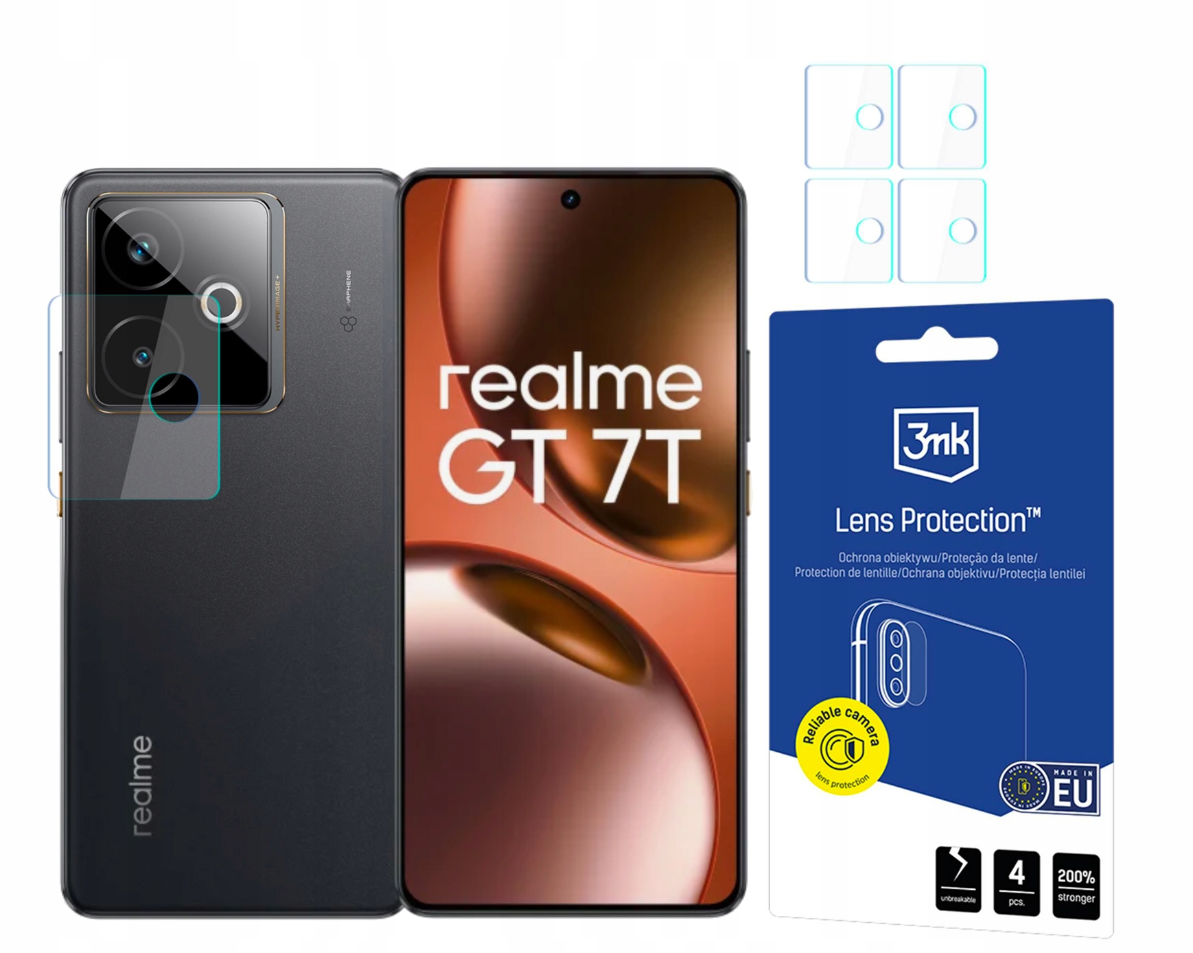 3MK Sklo na objektiv pro Realme Gt 7T 4ks
