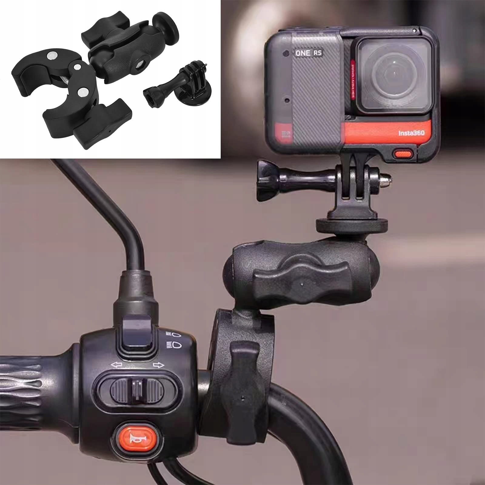 Mini Magic Arm Z Clamp Do Kamer Sportowych Motocykl Rower 360° ZIMOER — miniatura 3