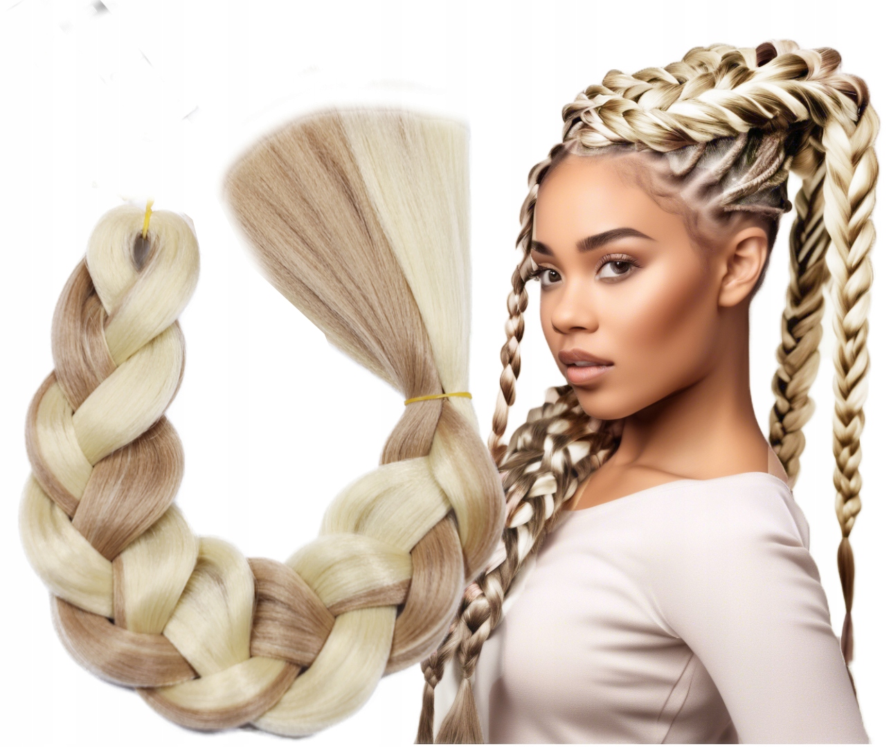 Włosy Syntetyczne Warkoczyki TWIST KAWA Z MLEKIEM BLOND 2 KOLORY