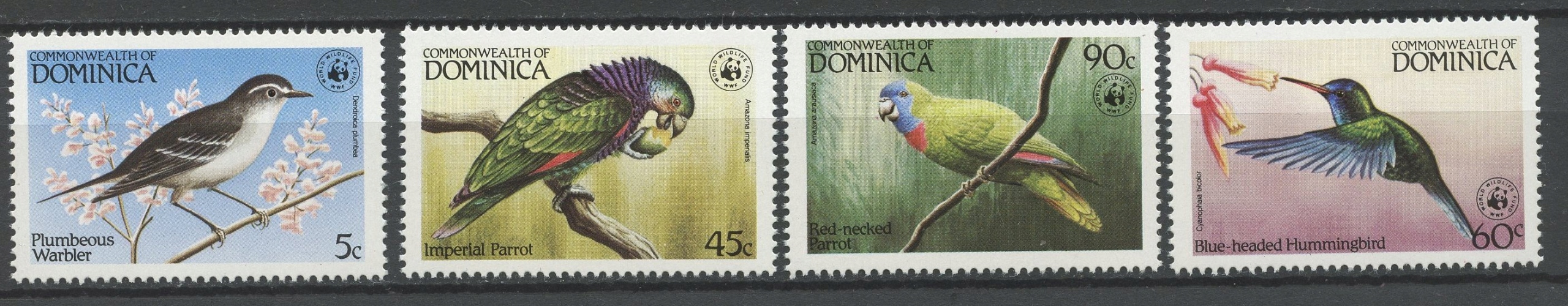 Dominica** Mi. 836-39 Ptaki 24€