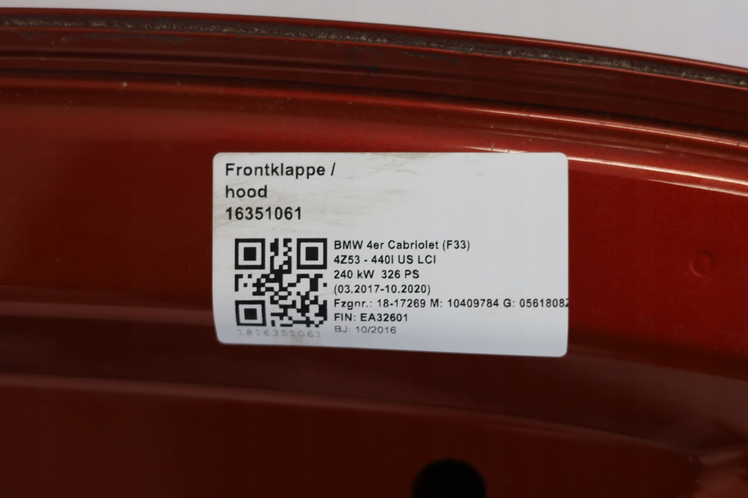 Motorhaube BMW 4 F33 Bonnet Hood - Thumbnail 5