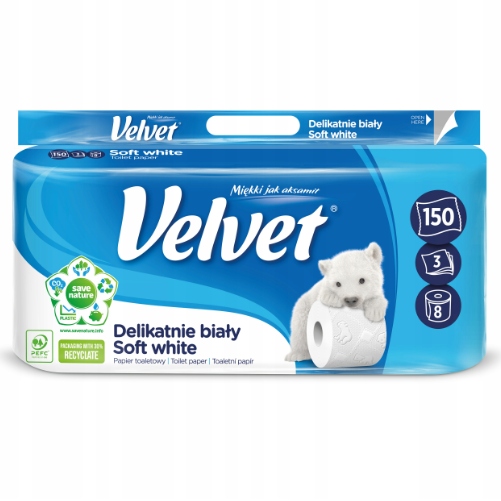 

Papier toaletowy Velvet Soft 8x18,3m|146m|3-w|cel*
