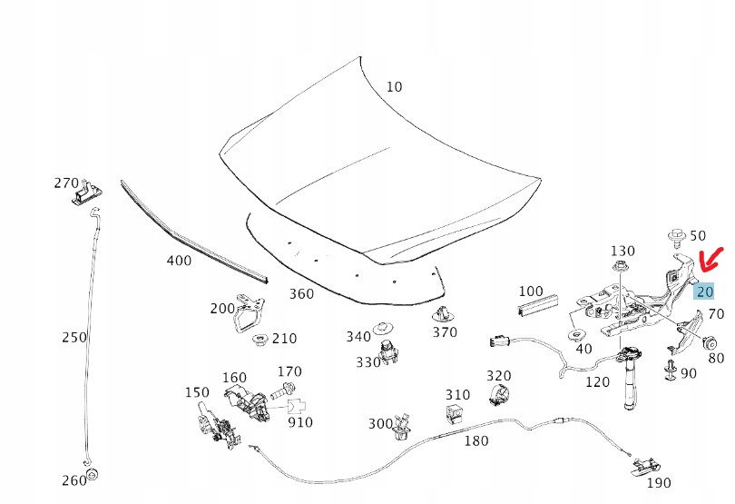 ZAWIAS MASKI LEWY MERCEDES A KLASA GLA W176 X156 Numer katalogowy części A1768800328