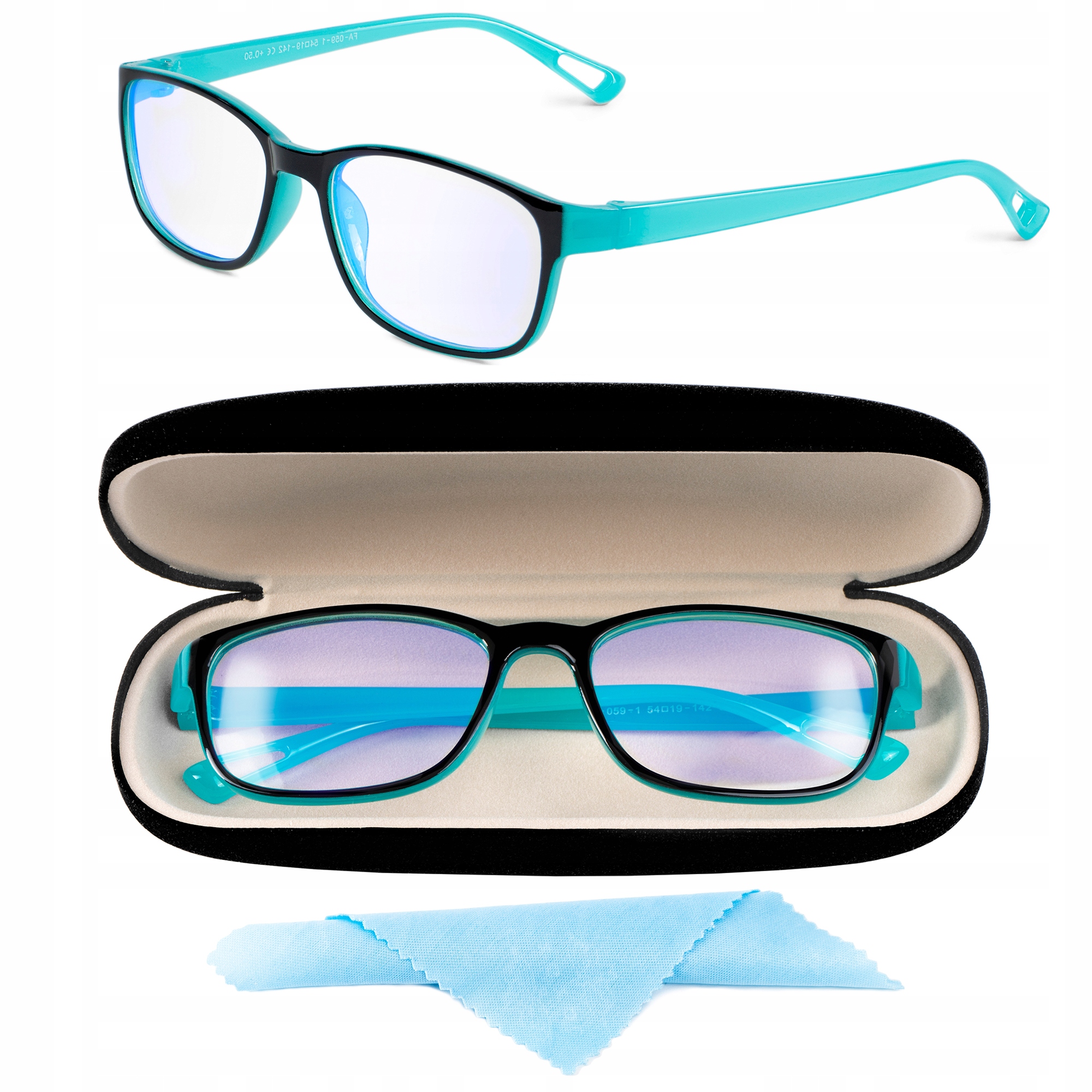 Okulary DELI Zerówki Klasyczne Uniseks do Pracy Filtr Blue Control +ETUI