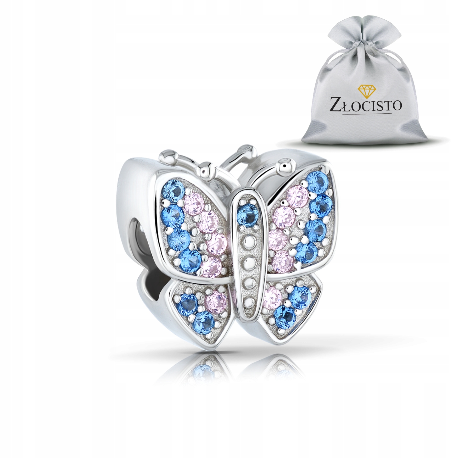 Stříbrný Přívěsek Na Korálek Bead Pro Náramky 925 Motýlek