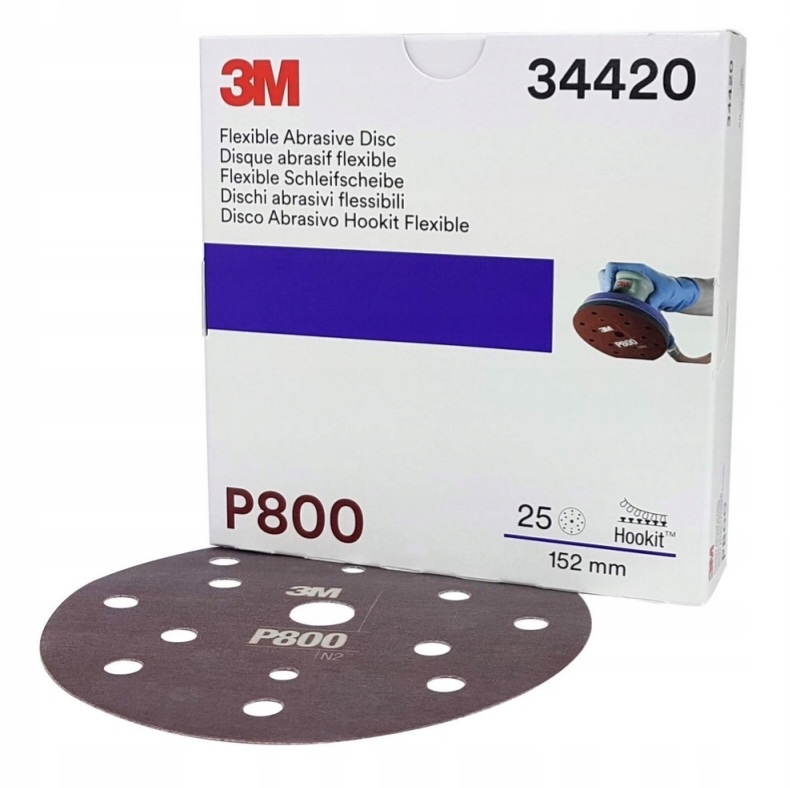 3M 34420 Disk Brúsny disk Hookit P800 150 mm brúsenie laku 25 ks