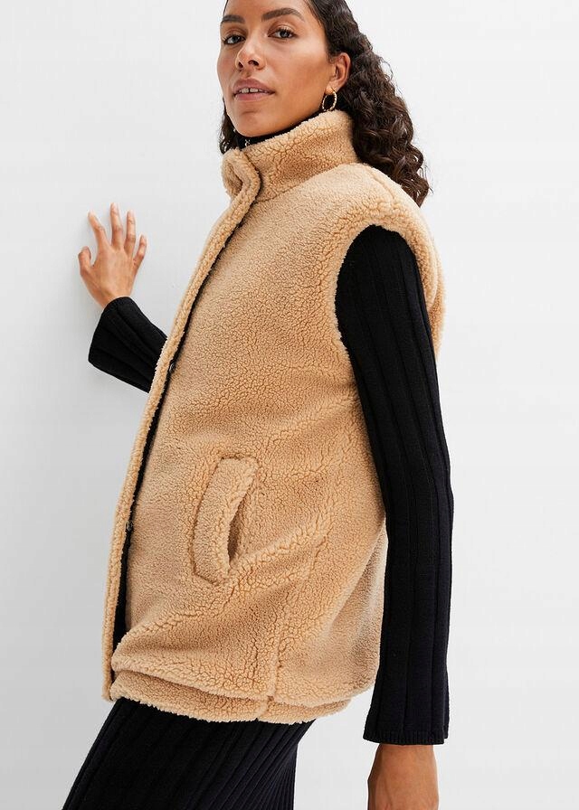 44 KAMIZELKA PIKOWANA DWUSTRONNA ZE SZTUCZNYM FUTERKIEM Bonprix Rozmiar 44