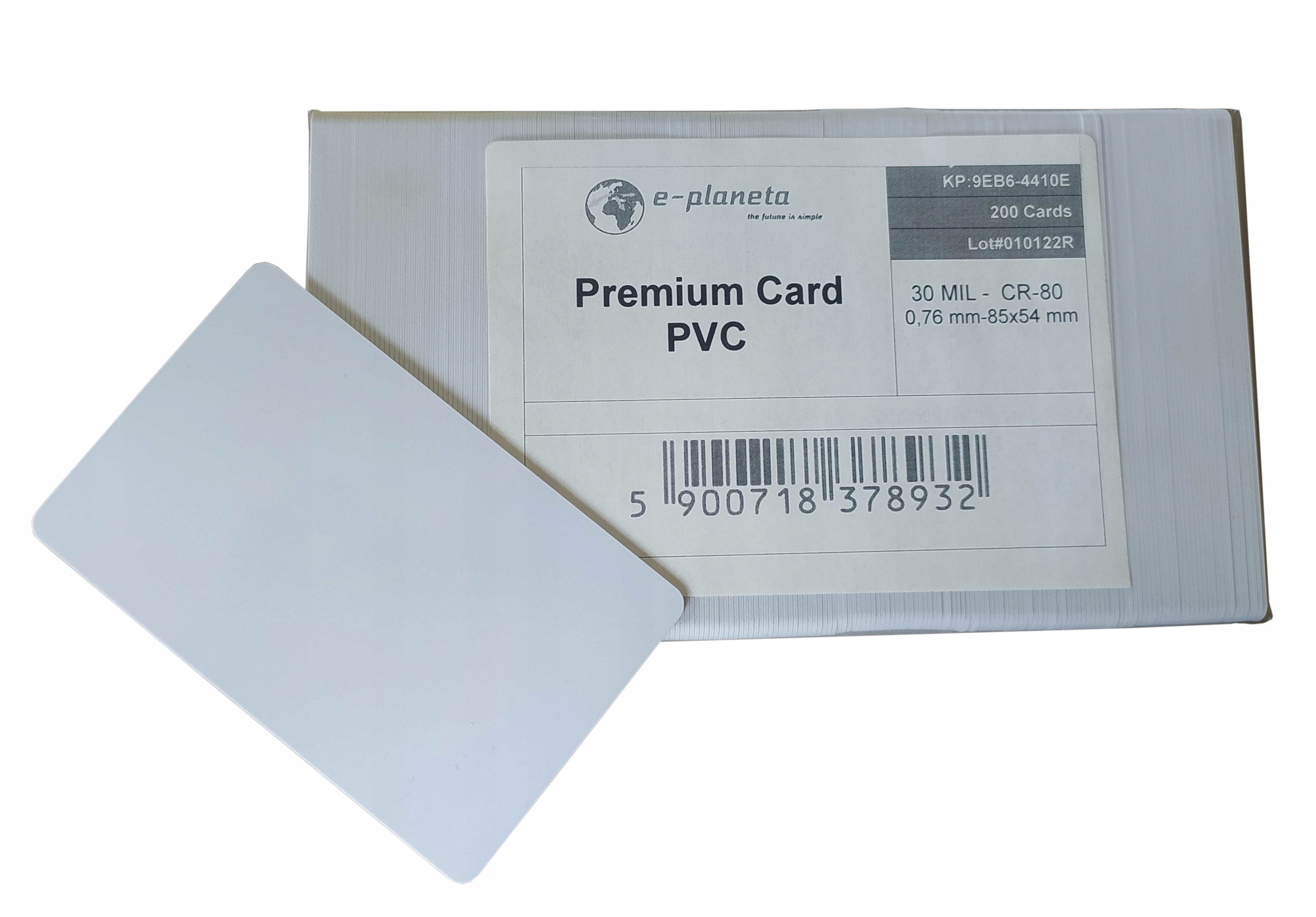 

Karty plastikowe Pvc Premium 200 szt. CR80 30mil