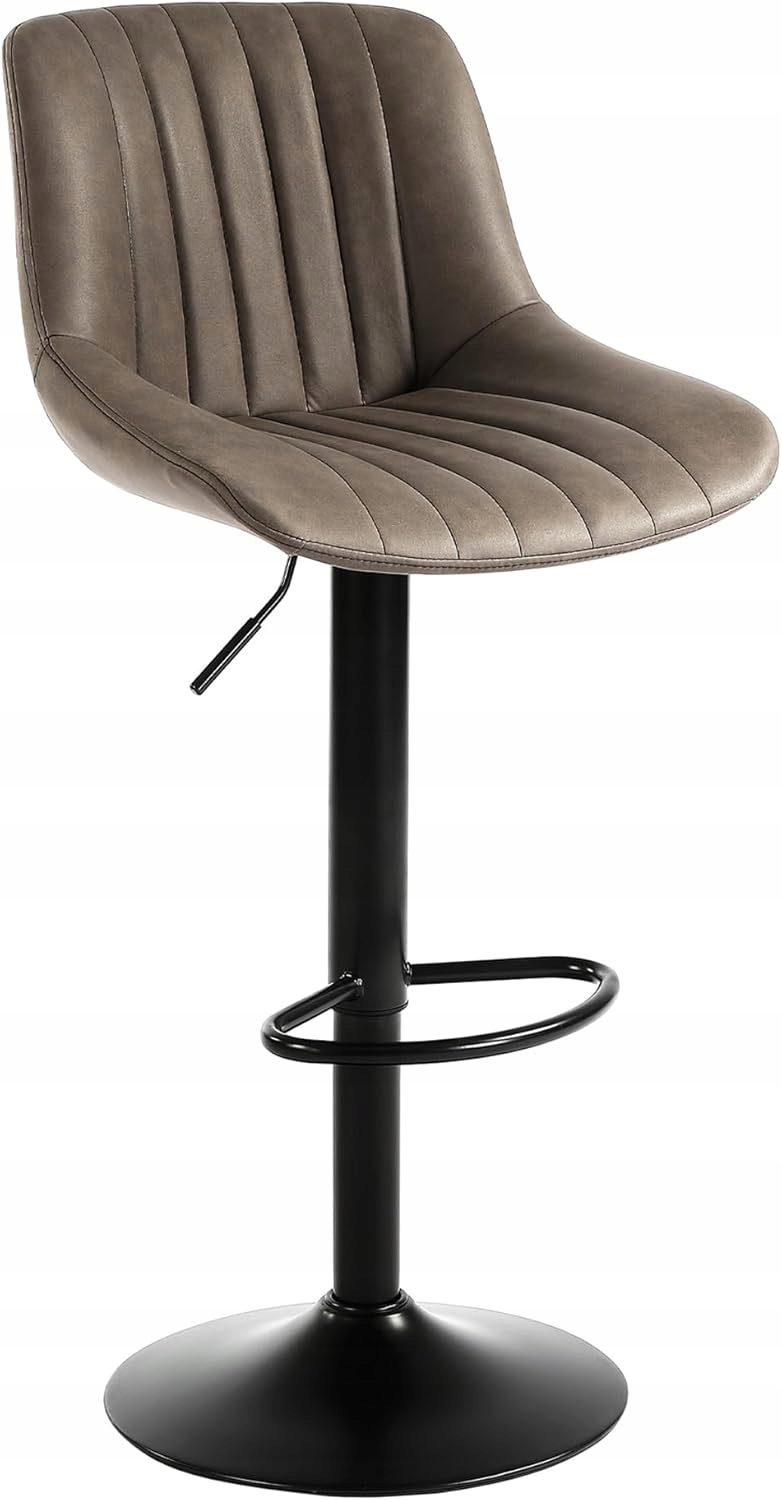 Youhauchair barová stolička nastaviteľná Pu koža s operadlom, moderná hnedá
