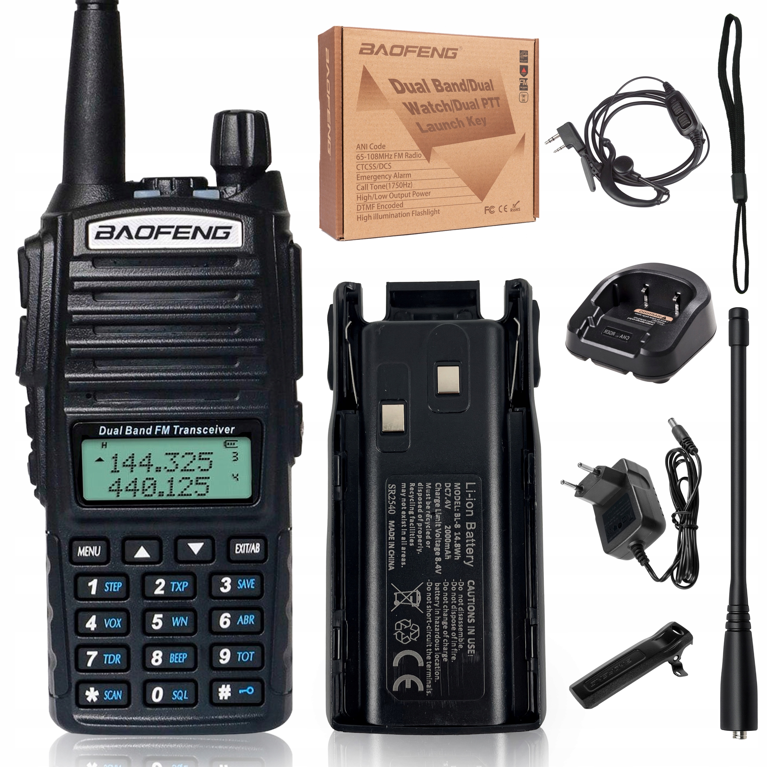 Radiotelefon Baofeng UV-82 HTQ 2800 mAh z Dual Watch