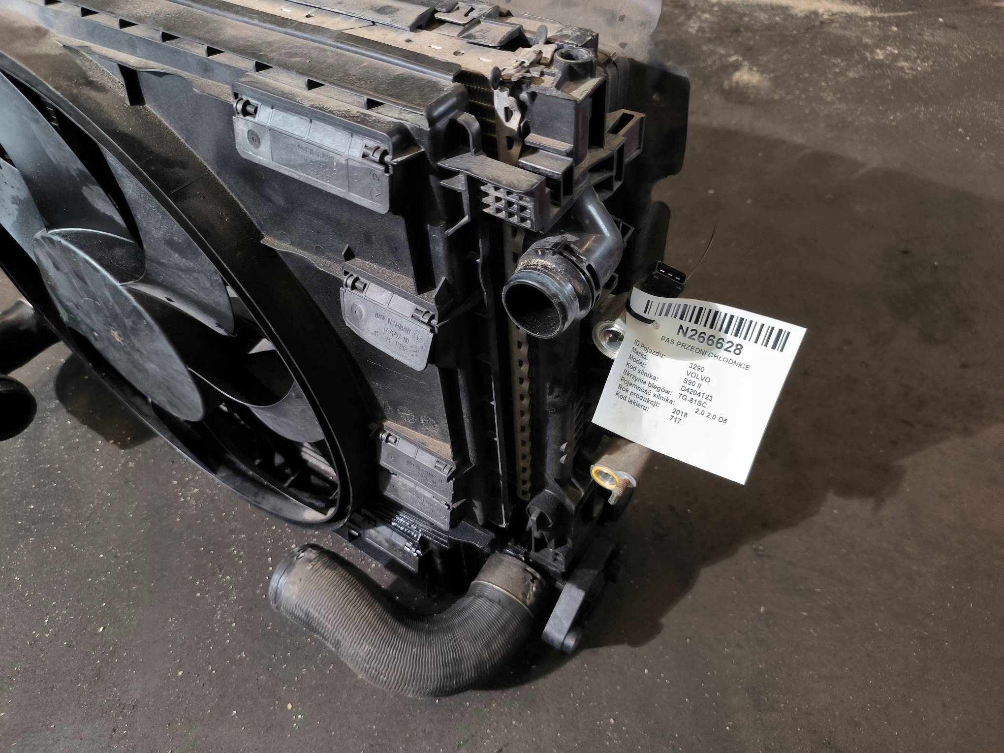 support panel for radiators radiator VOLVO S90 II