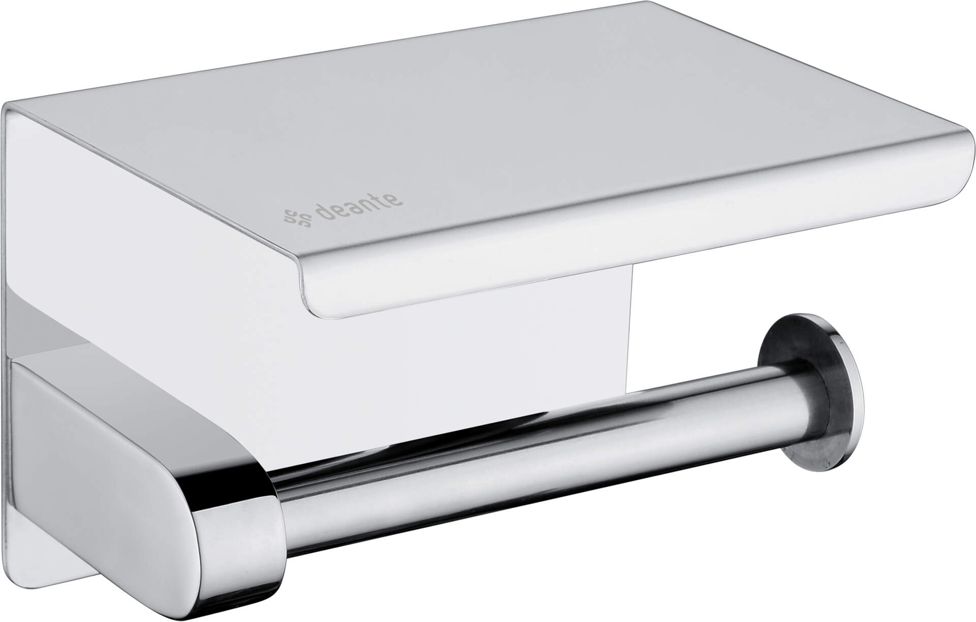 Nástenný držiak na toaletný papier s poličkou