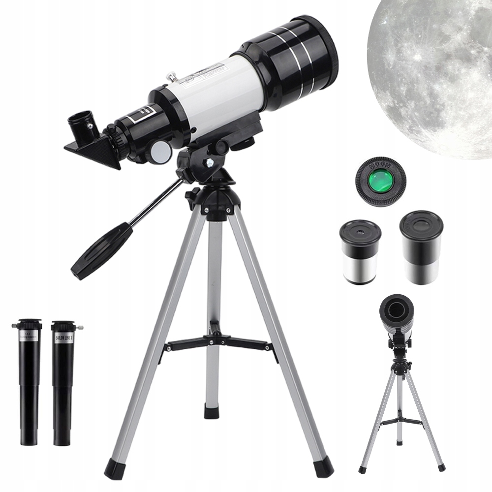 Astronomický Teleskop 300 MM S Držákem Na Telefon A Hliníkovým Stativem