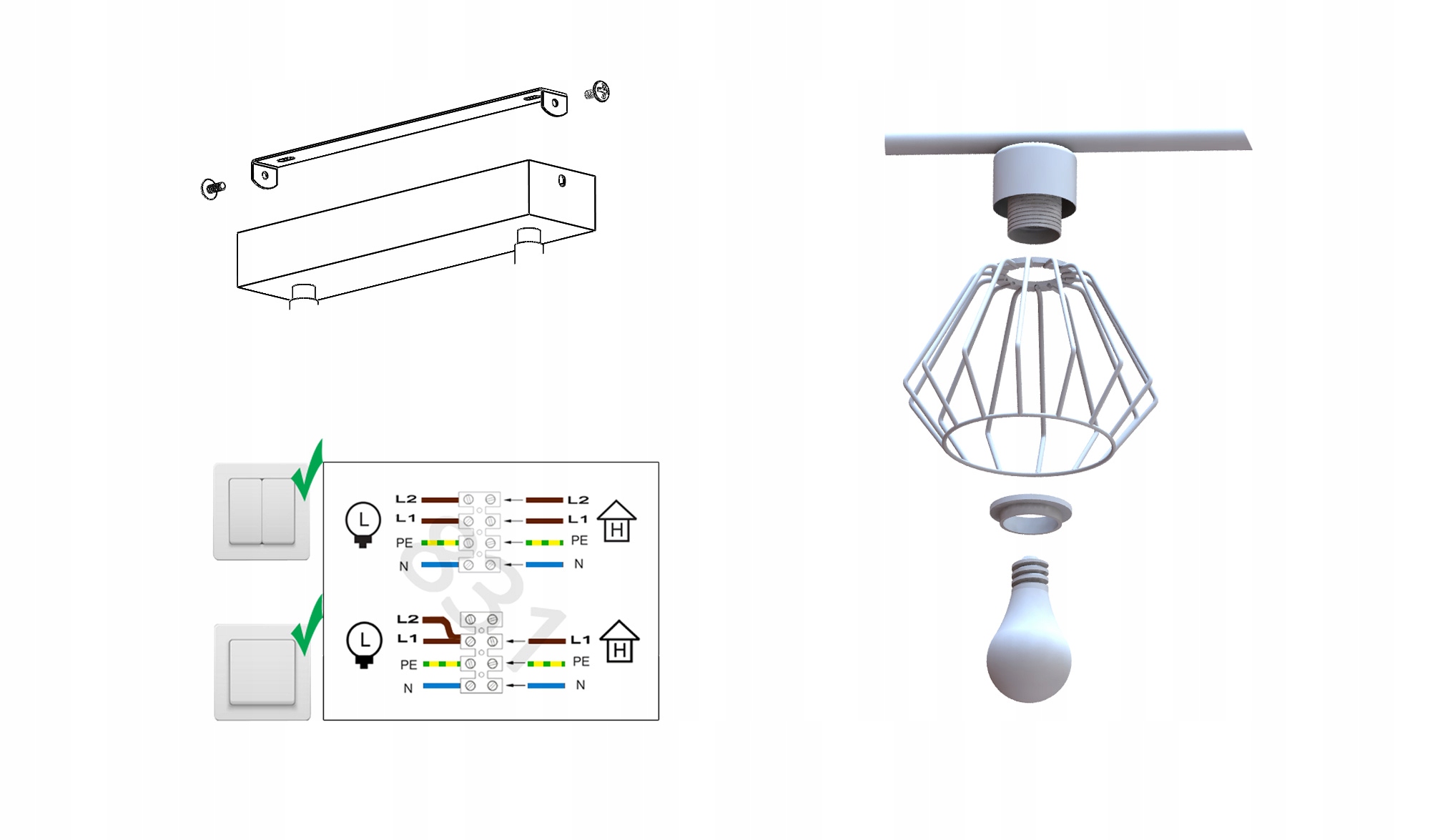 LAMPA WISZĄCA ŻYRANDOL BRYLANT LOFT EDISON DRUT Rodzaj lampy Sufitowe - wiszące
