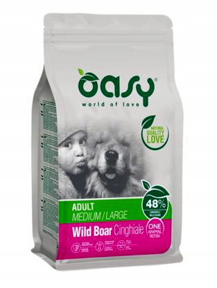 Levně Oasy One Protein M/L Adult suché divoké prase pro psa 12 kg