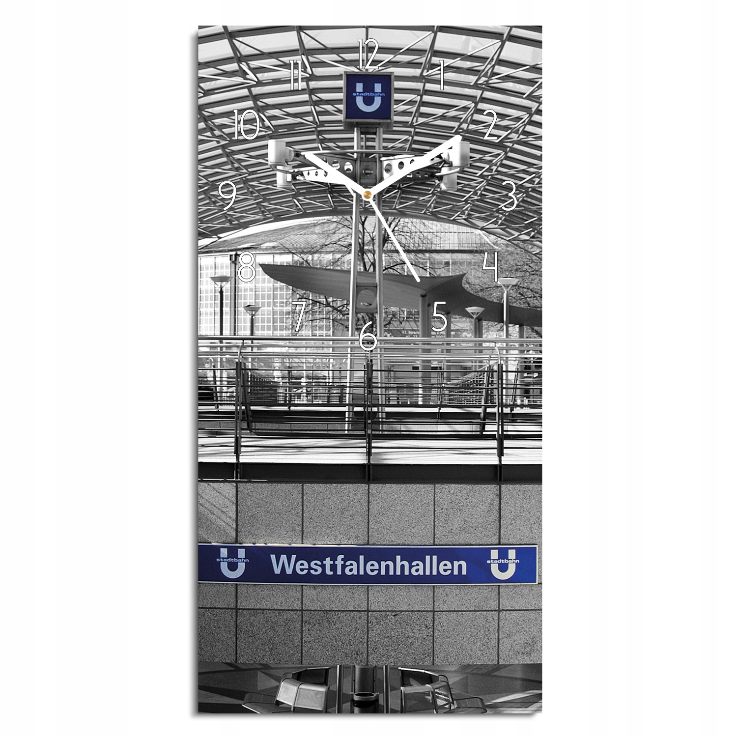 foto-hodiny Stanice metra Německo do jídelny 30x60