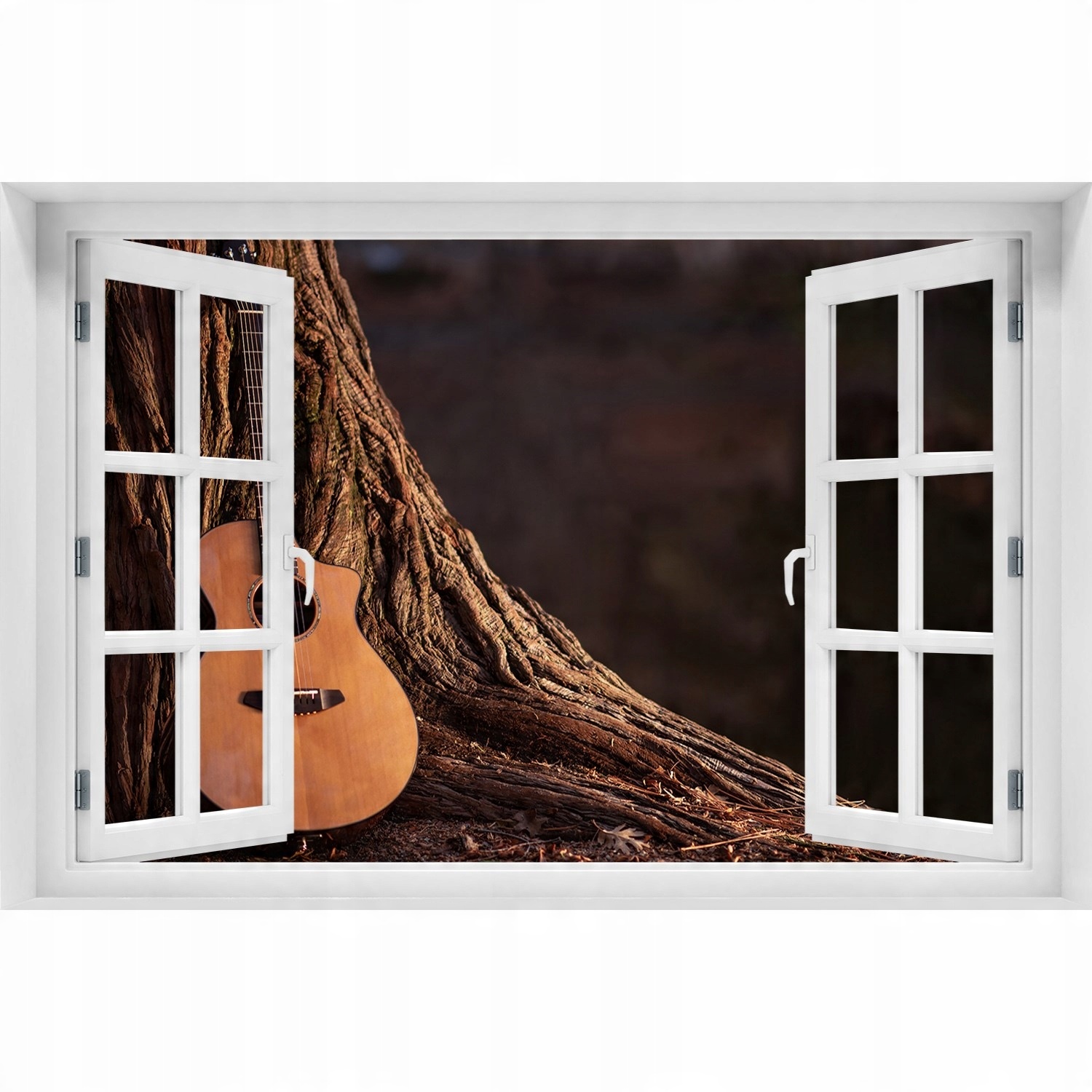 

Fotoobraz Naklejka 3D Okno Gitara akustyczna 90x60