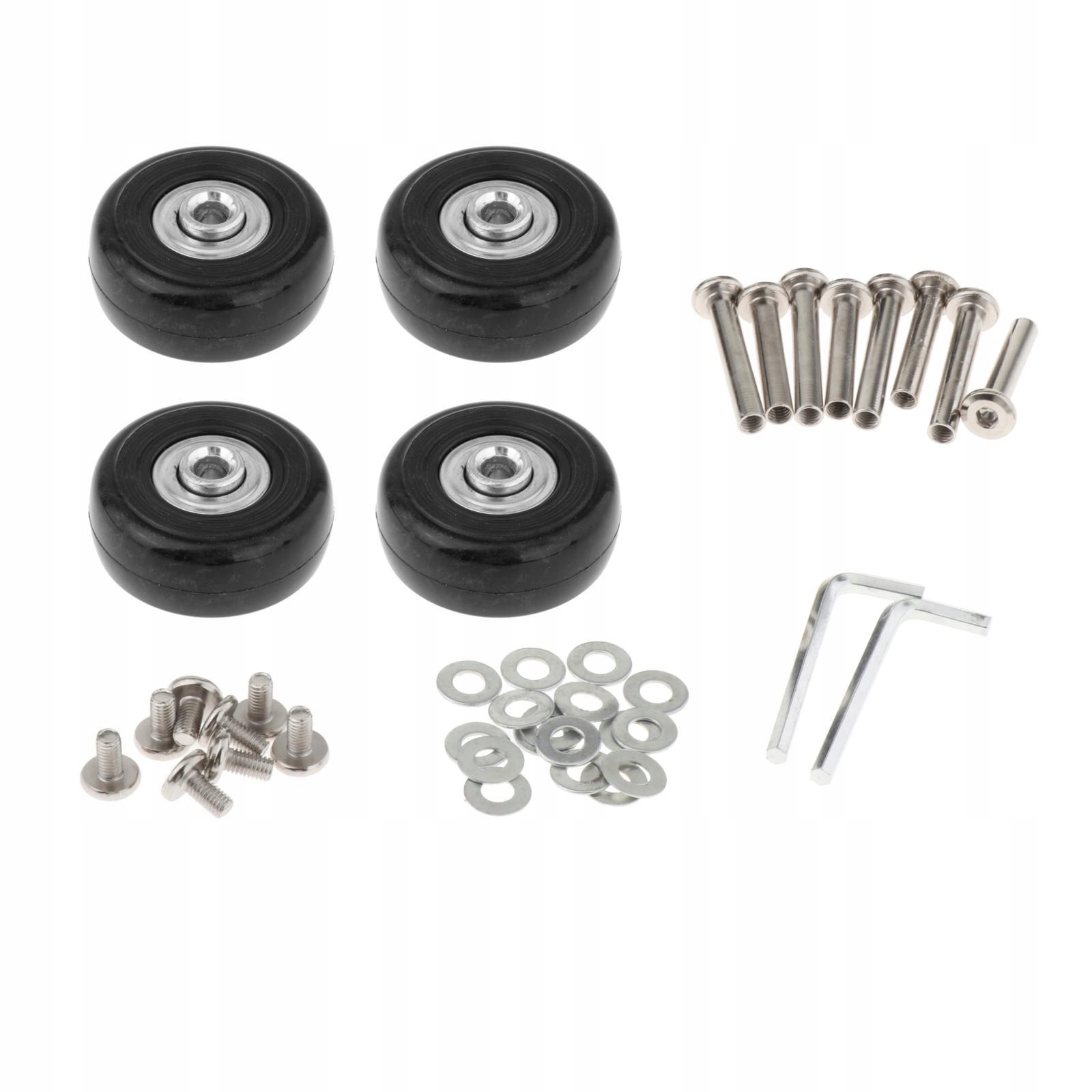 4x wymienne śruby do kół walizki z kluczem narzędzia do naprawy wyciszenia 45X18mm Wzór dominujący inny wzór