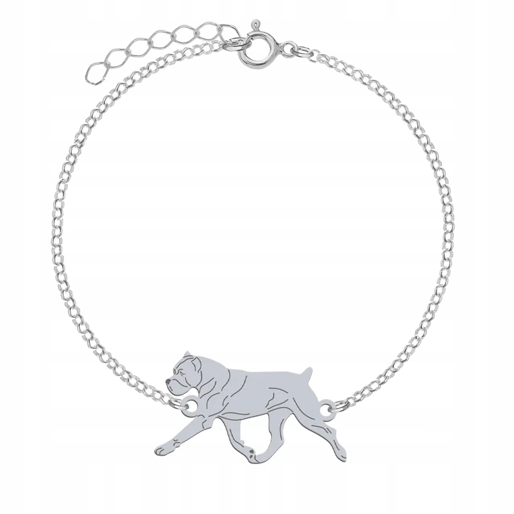 Stříbrný náramek se psem Cane Corso 925 Šperky Gravírování Dedikace Bonus