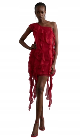 Karen Millen Červené Šaty S Volánem Pro Vysoké 40 Kč