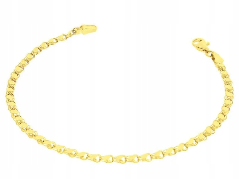 Zlatý náramek 585dílný s módními šupinami na pásku 2,83g klasický 14KT