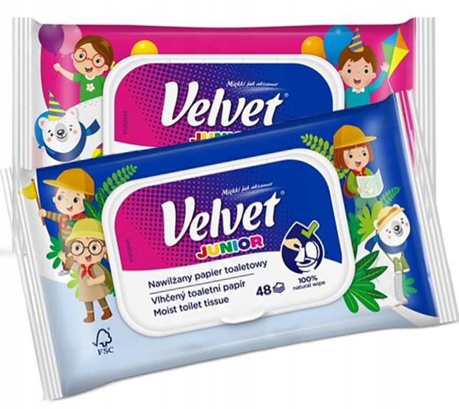 

Velvet Junior papier toaletowy nawilżany 48szt