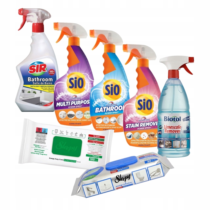 Levně Skvělá sada pro úklid koupelny, 5 různých přípravků navíc