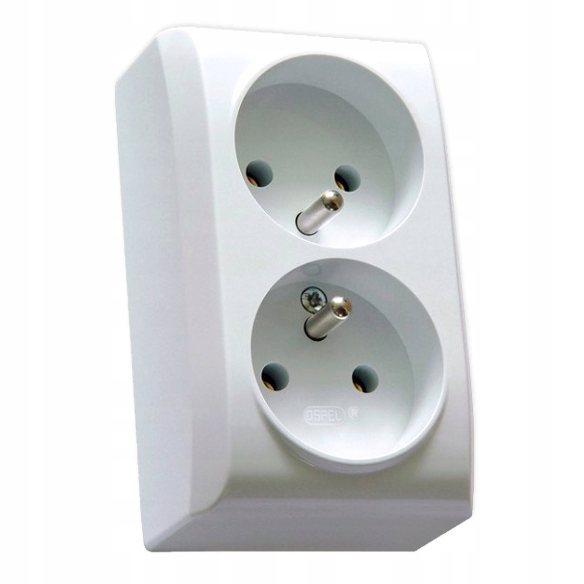 OSPEL BIS 2x GNIAZDO NATYNKOWE Z/U BIAŁE GN-2BZ