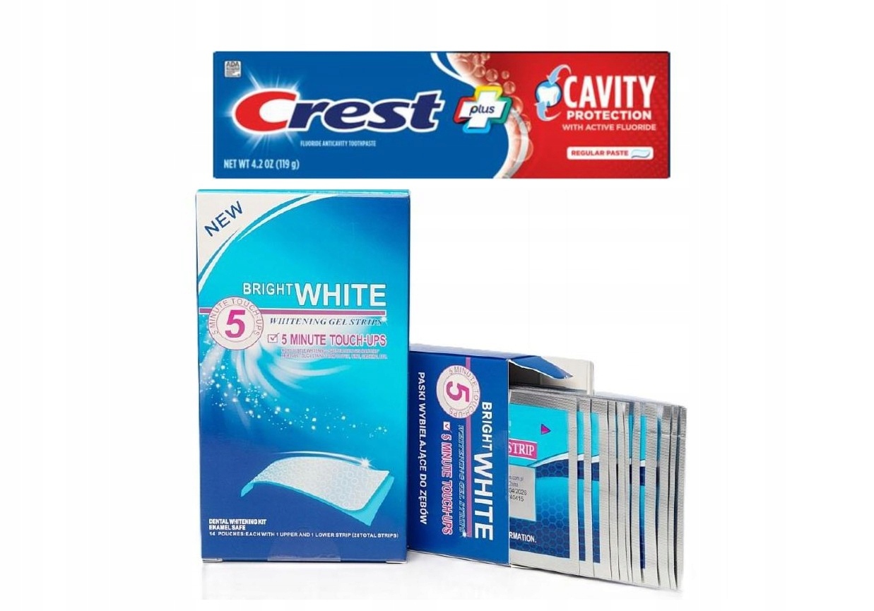 Paski wybielające Bright White New 28 szt. (14 saszetek) pasta