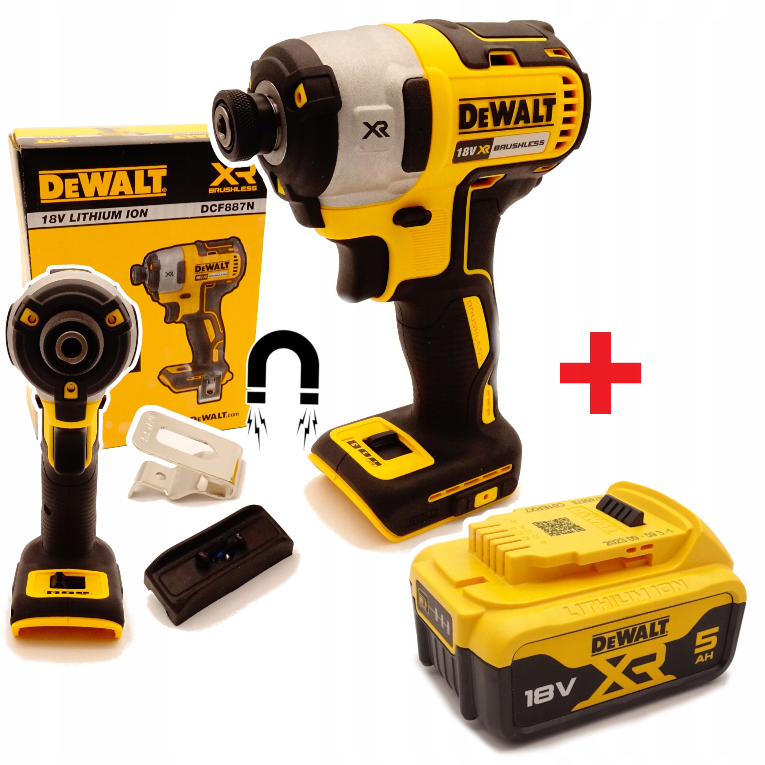 DeWalt DCF887N Zakrętarka udarowa 205Nm 18V Xr 3-Biegi Akumulator 5Ah