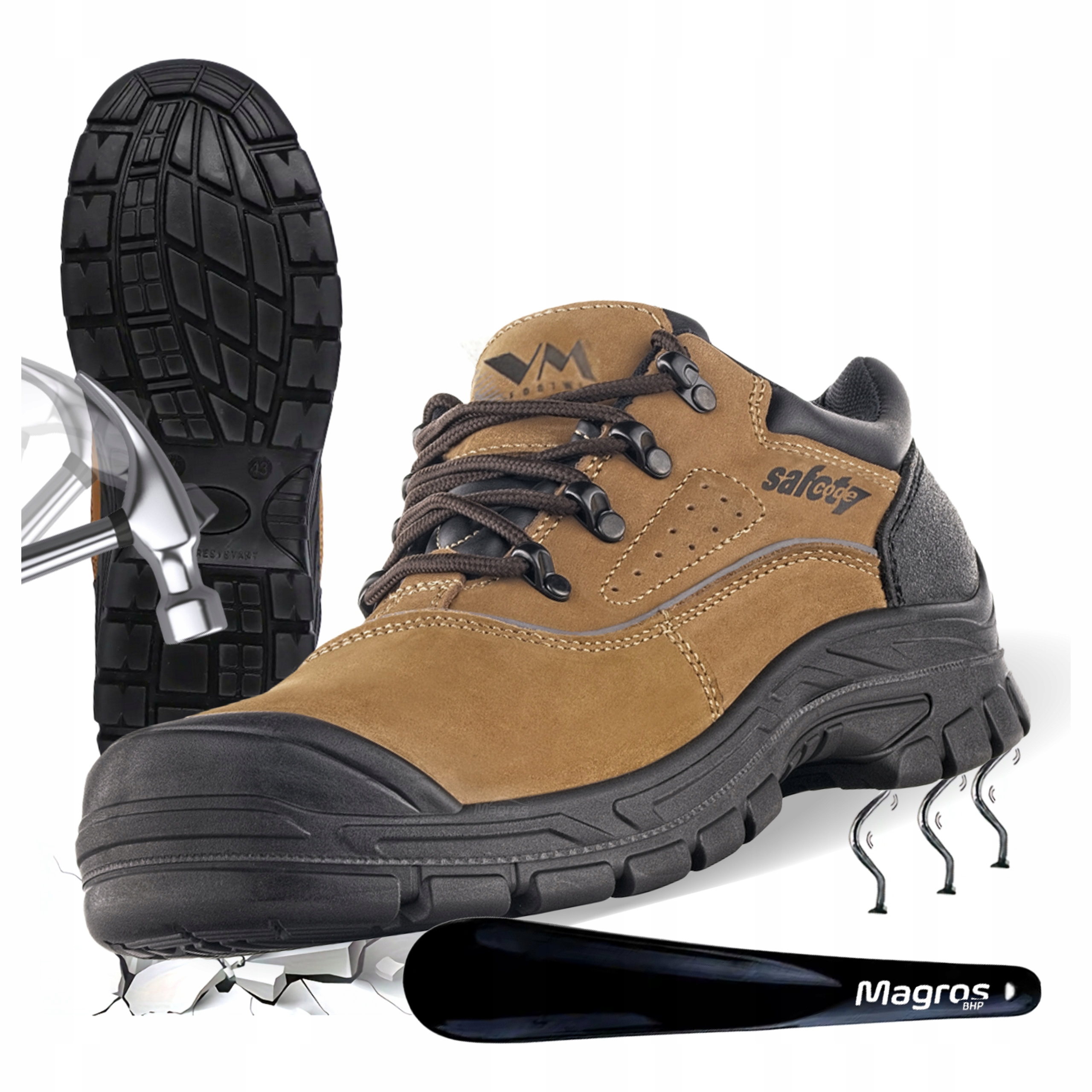 Pracovní boty Bezpečnostní Polobotky Dámské Pánské Metal Free VM Astana S3 Src 40