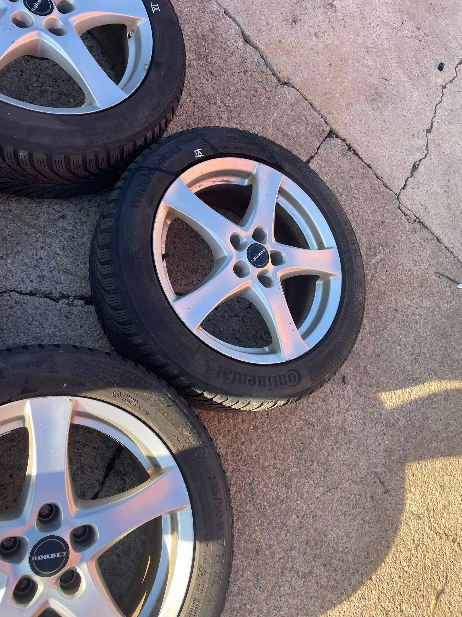 wheels disc discs aluminium tyre CONTINENTAL 225/50R17 ZIMA