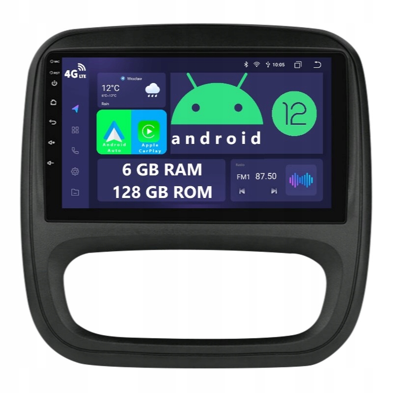 Inefala 4+64G Radio Pour Renault Trafic 3 2014-2021/Opel Vivaro B 2014-2019, 9'' Android 15 Ecran Avec Sans Fil Carplay/Android Auto Lien Miroir GPS Radio FM/RDS DSP WiFi Bluetooth SWC USB AHD