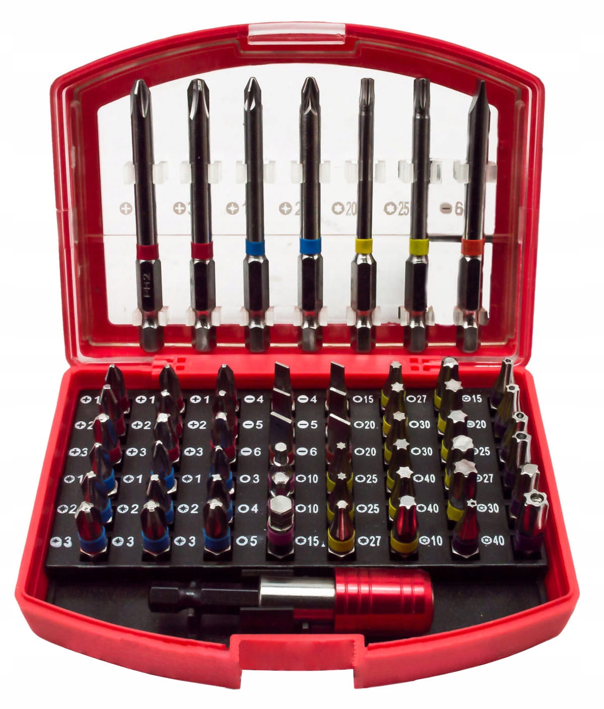 

Zestaw bitów płaskich krzyżowych torx 56el.