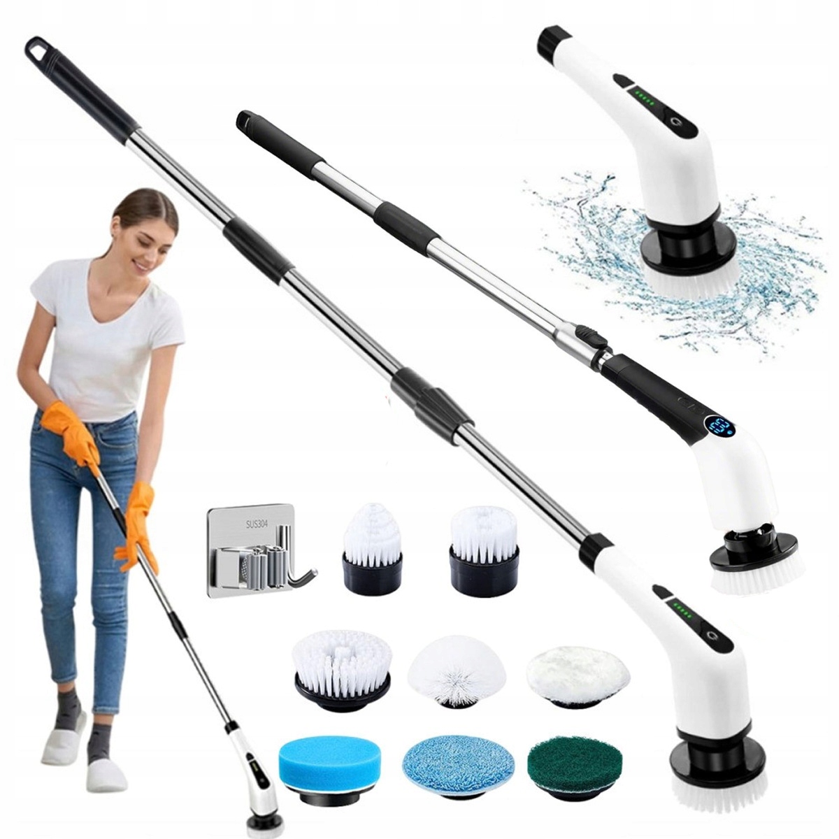 Levně Rotační Elektrický Čisticí Mop 8V1 Pro Domácnost I Auto