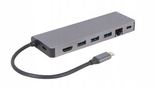 Hub USB-C do HDMI 1xUSB-C RJ45 GbE 2xUSB-A czytnik kart SD PD 100W Kod producenta A-CM-COMBO5-05