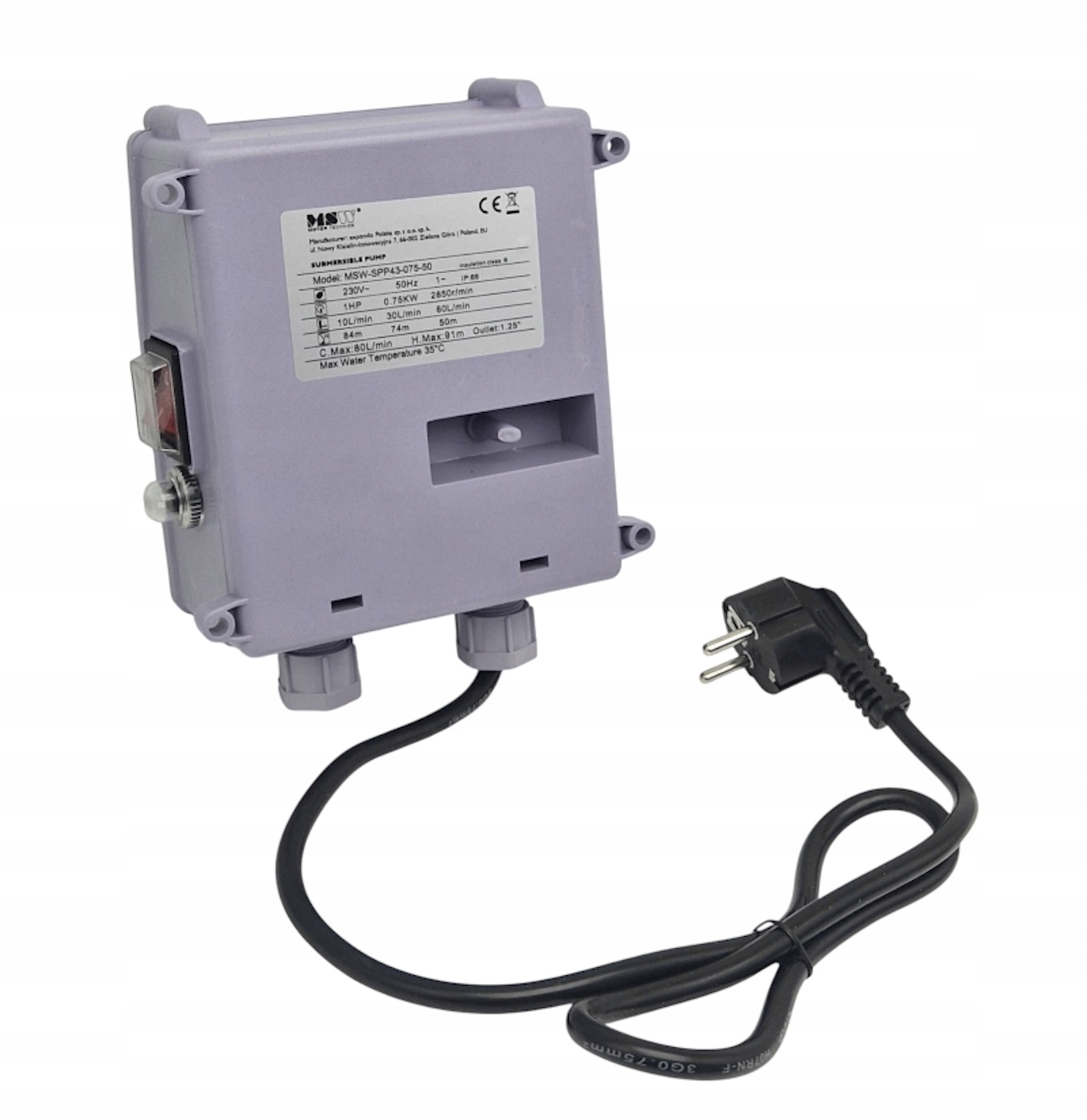Ovládacia Skrinka Ovládača Msw Rozvádzača MSW-SPP43-075-50 Pre Čerpadlo