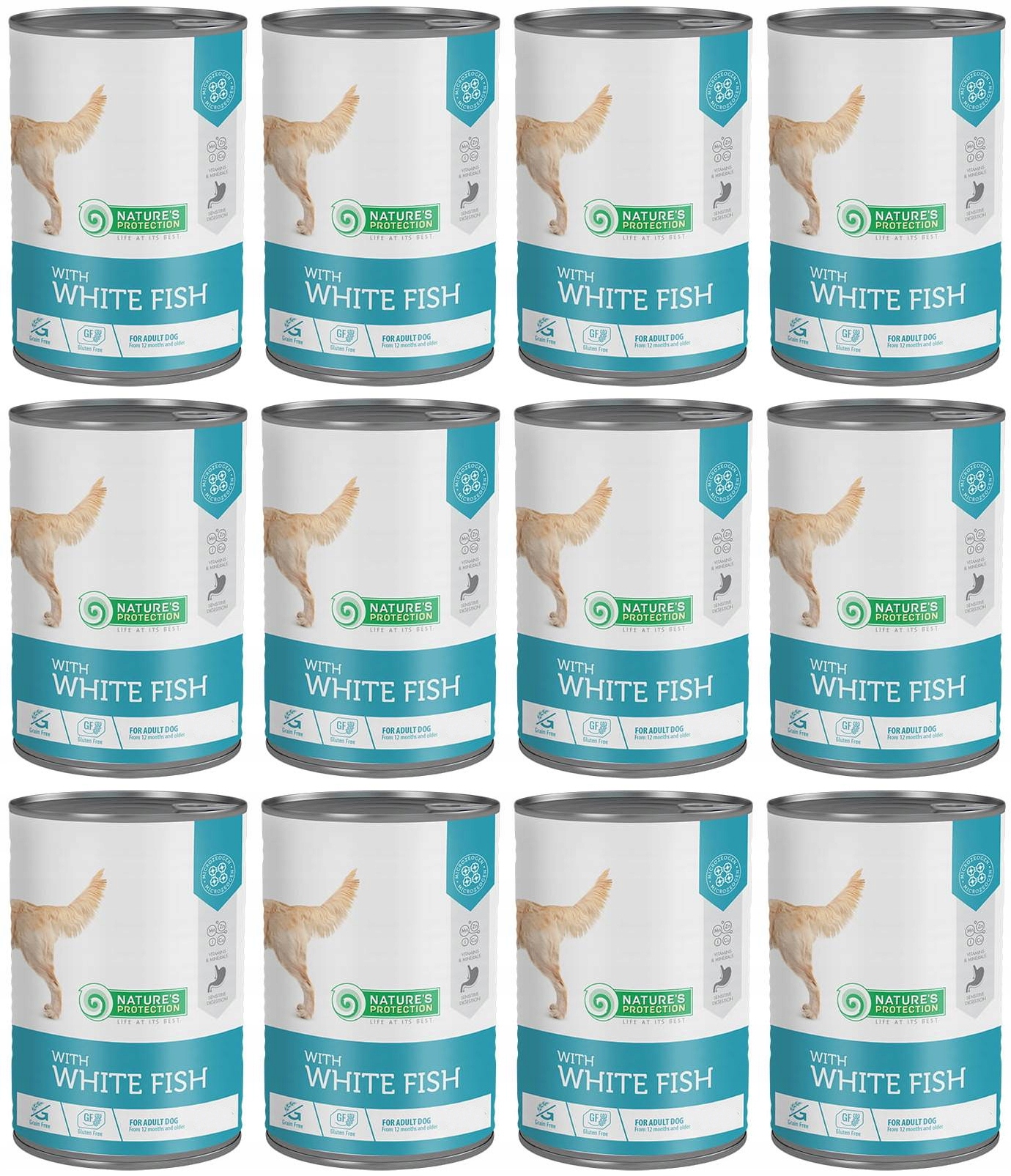 Levně Nature's Protection Adult Bílá Ryba 12 x 375 g