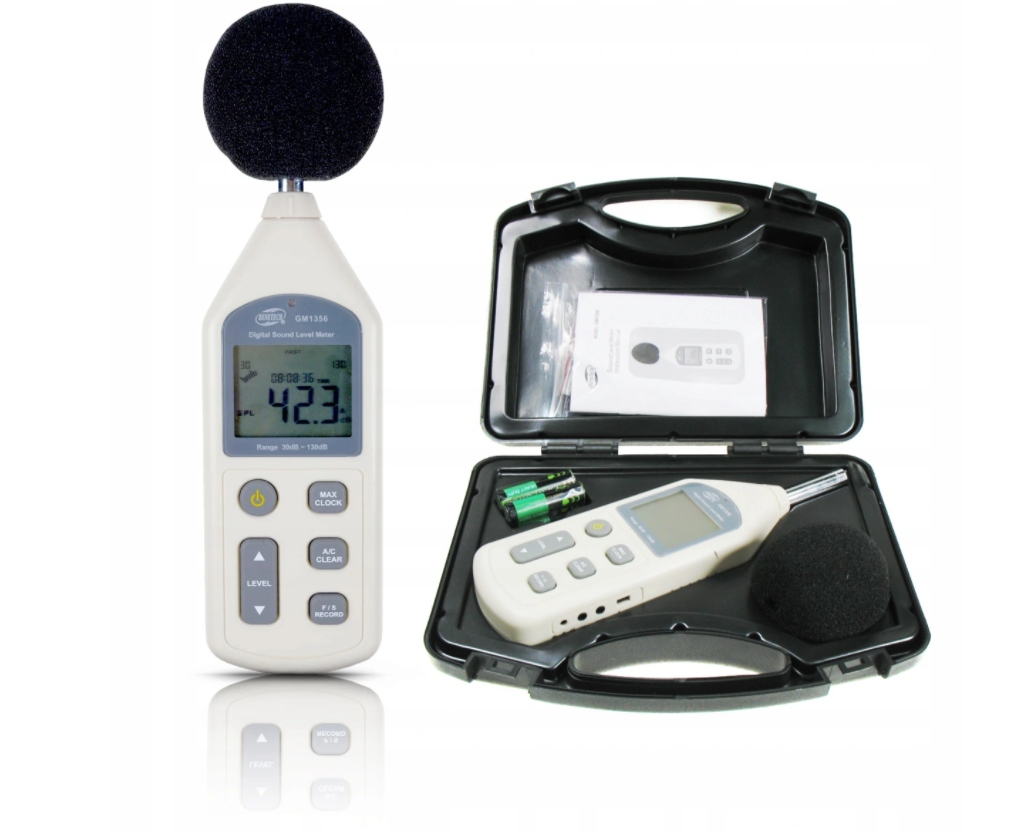 SONOMETR DECYBELOMIERZ MIERNIK NATĘŻENIA POZIOMU DŹWIĘKU, HAŁASU LCD USB PC