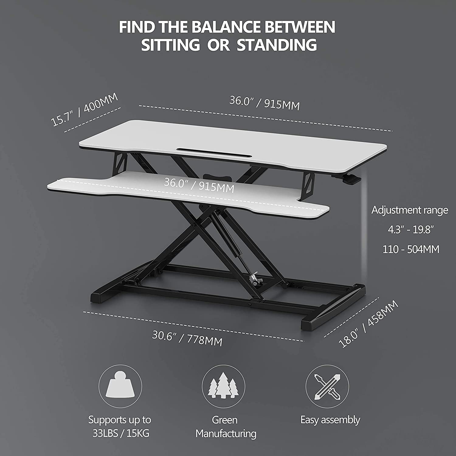 STOLIK POD LAPTOPA ROZKŁADANY REGULACJA BIAŁY 91CM Marka Fitueyes