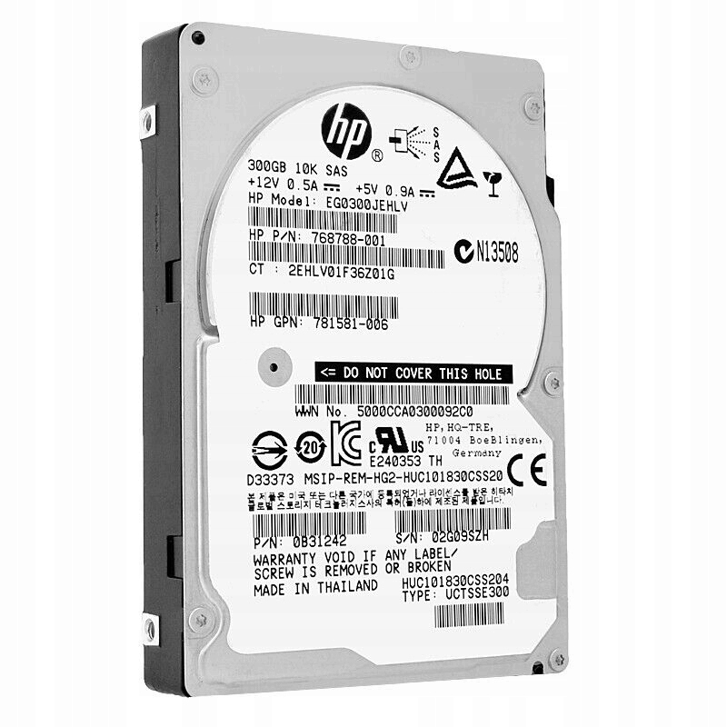 HP 300Gb EG0300JEHLV 10K Sas3 2,5'' 768788-001 Producent HP