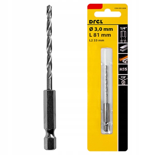 

Wiertło Do Wkrętarki Metalu Hex Quick Change 3.0mm