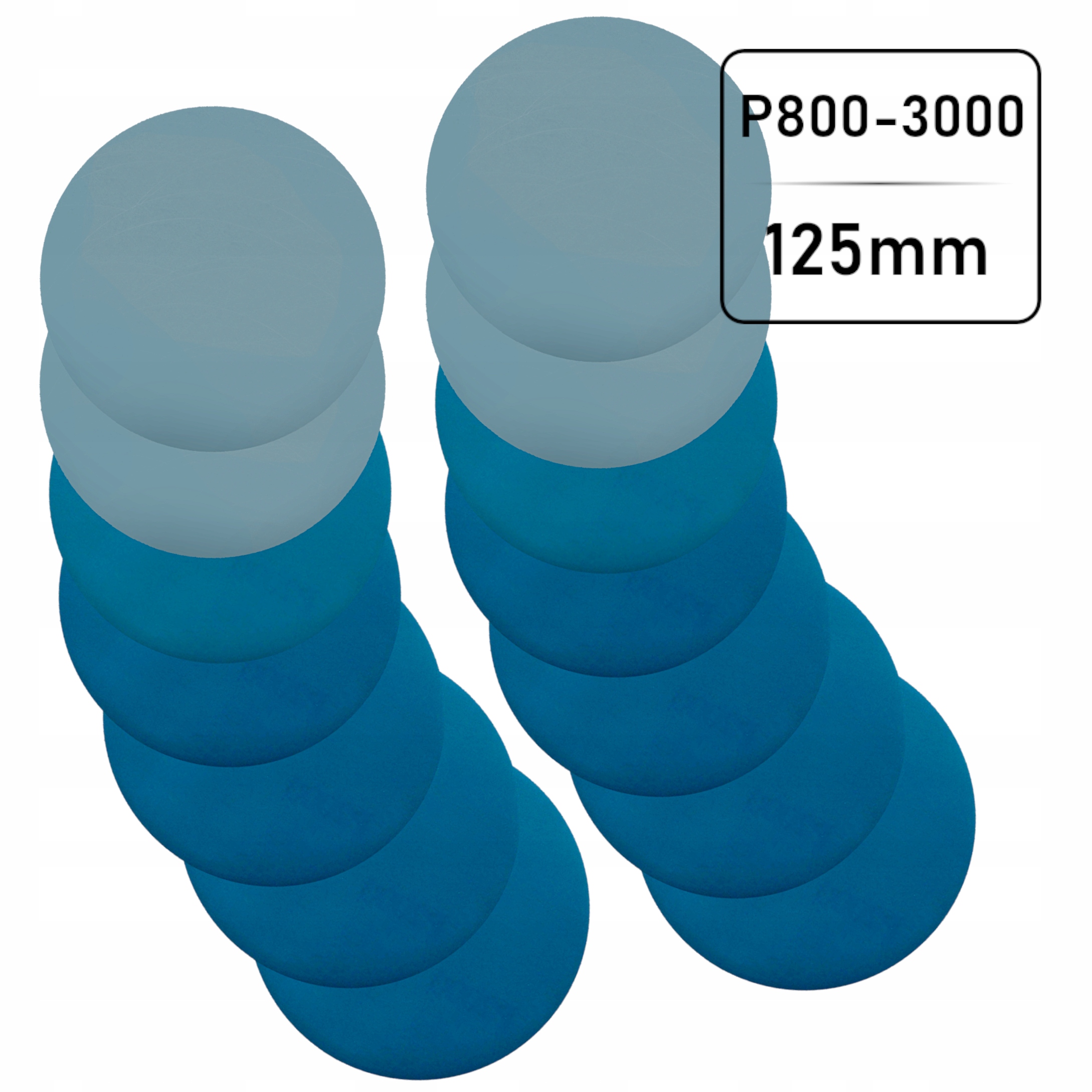 Zestaw Krążków Ściernych Na Rzep Do Lakieru Do Polerowania 125mm P800-P3000