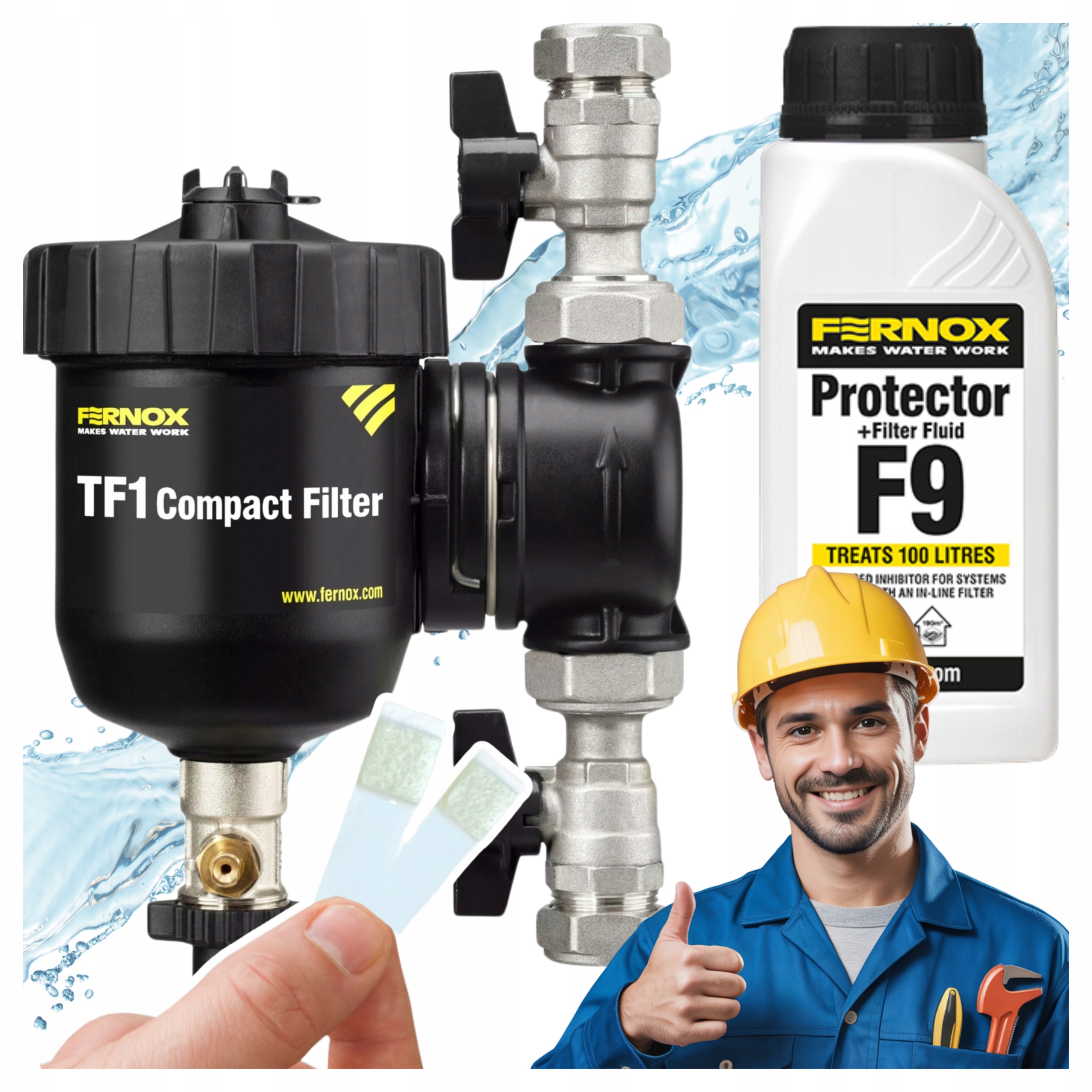 Fernox Separator Filtr TF1 Compact Filter 22mm Inhibitor rdzy F9 265ml