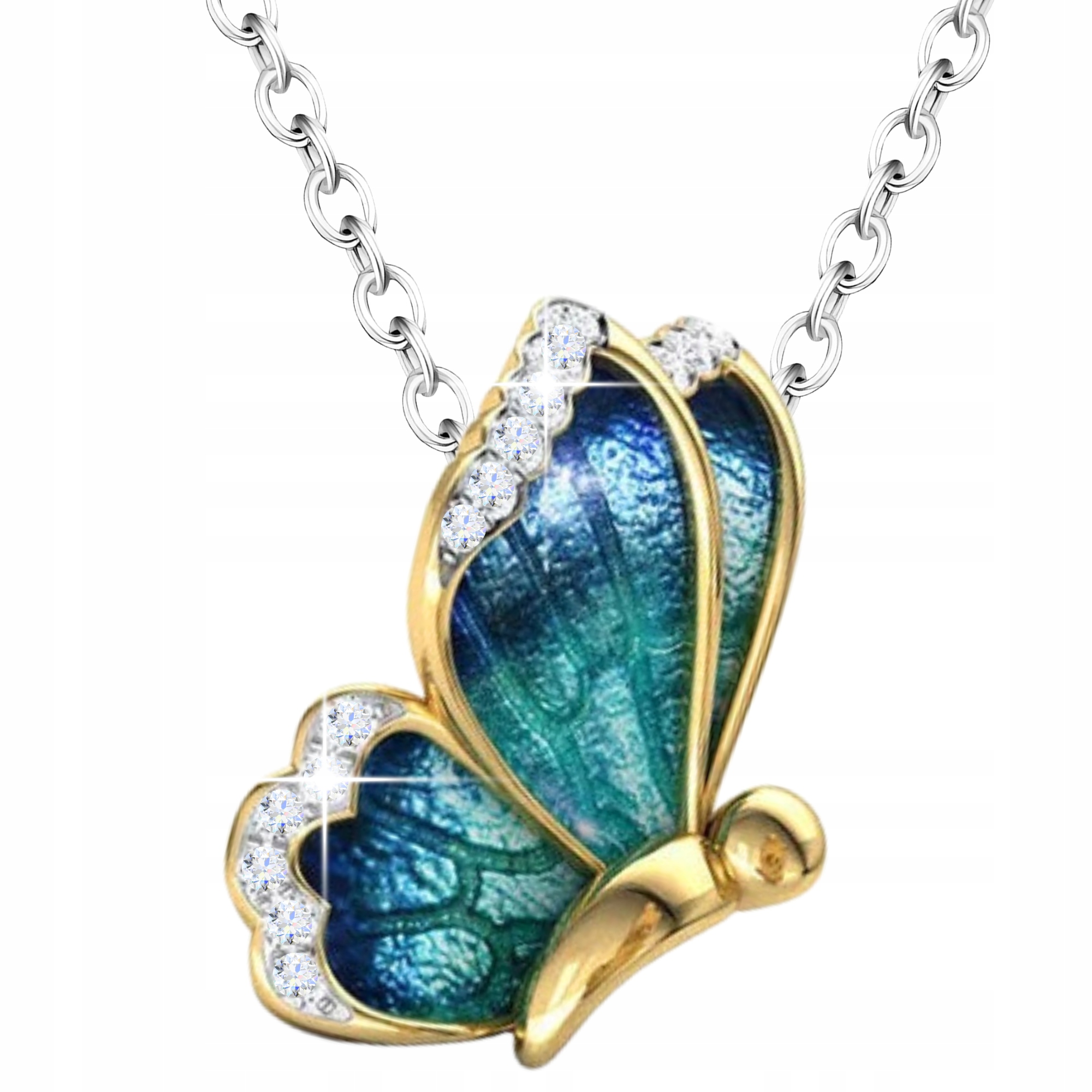 Srebrny Naszyjnik 925 z Motylem Przyjaźni Motyl dla Dziewczynki Motylek