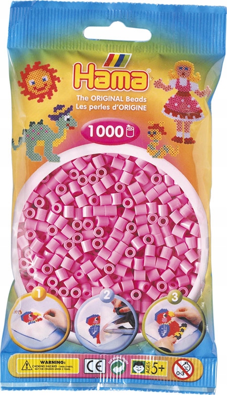 

Koraliki 1000 szt. róż pastelowy Hama MIDI 207-48
